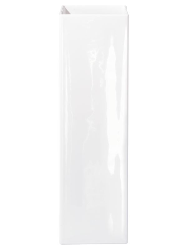 Vase 30cm quadratisch weiß glänzend